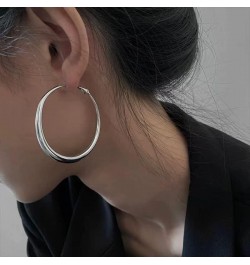 Tube Hoop Earrings Gold Lightweight Large Earrings Women Fashion Jewelry silver $7.26 Earrings