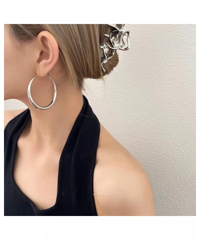 Tube Hoop Earrings Gold Lightweight Large Earrings Women Fashion Jewelry silver $7.26 Earrings