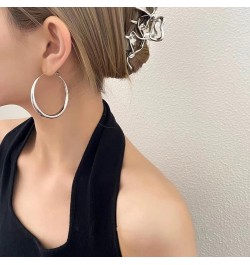 Tube Hoop Earrings Gold Lightweight Large Earrings Women Fashion Jewelry silver $7.26 Earrings