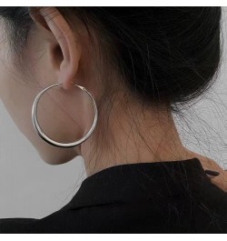 Tube Hoop Earrings Gold Lightweight Large Earrings Women Fashion Jewelry silver $7.26 Earrings