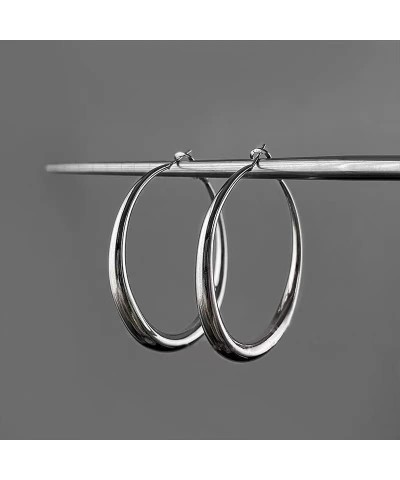 Tube Hoop Earrings Gold Lightweight Large Earrings Women Fashion Jewelry silver $7.26 Earrings