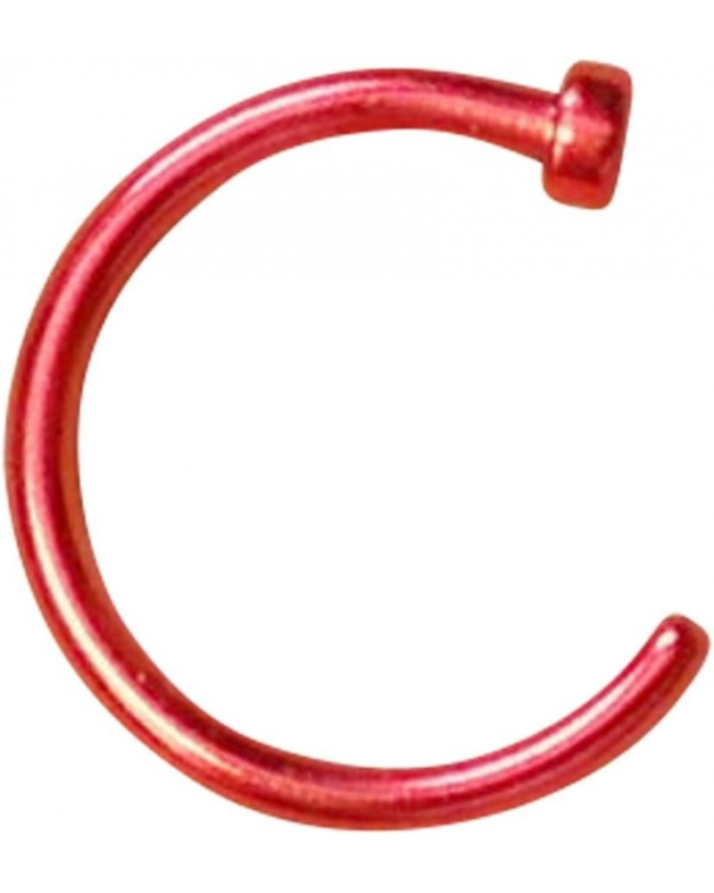 1pc Red Plated Surgical Steel Nose Hoop 16g-18g-20g, 5/16", 3/8", 8mm, 10mm 18g - 5/16 $7.97 Body Jewelry