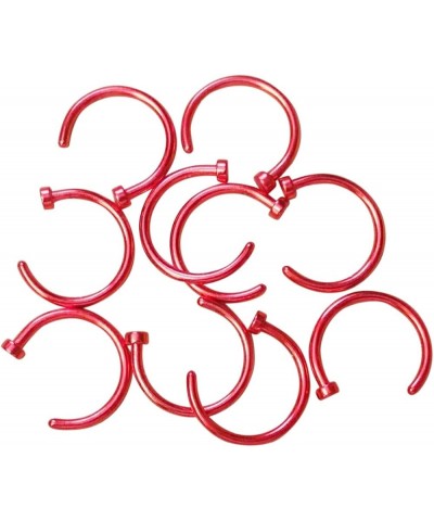 1pc Red Plated Surgical Steel Nose Hoop 16g-18g-20g, 5/16", 3/8", 8mm, 10mm 18g - 5/16 $7.97 Body Jewelry